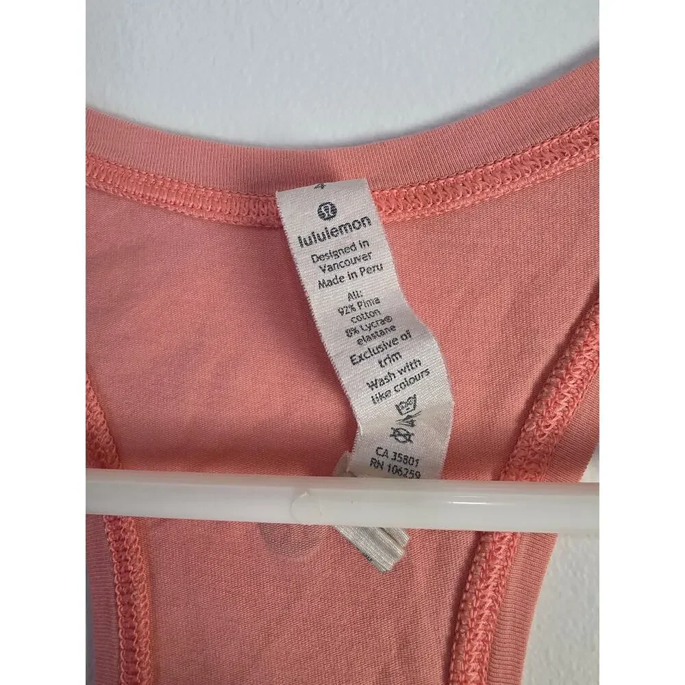 Lululemon Tank Top 4 Womens Pink Pullover Athletic Workout Yoga Pilates Training